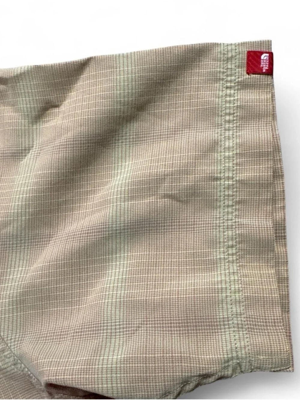 The North Face Men's Short-Sleeve Button-Up Shirt in Tan Plaid